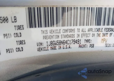 2004 Jeep Grand Cherokee Limited from USA, damaged, VIN 1J8GW58N64C179491